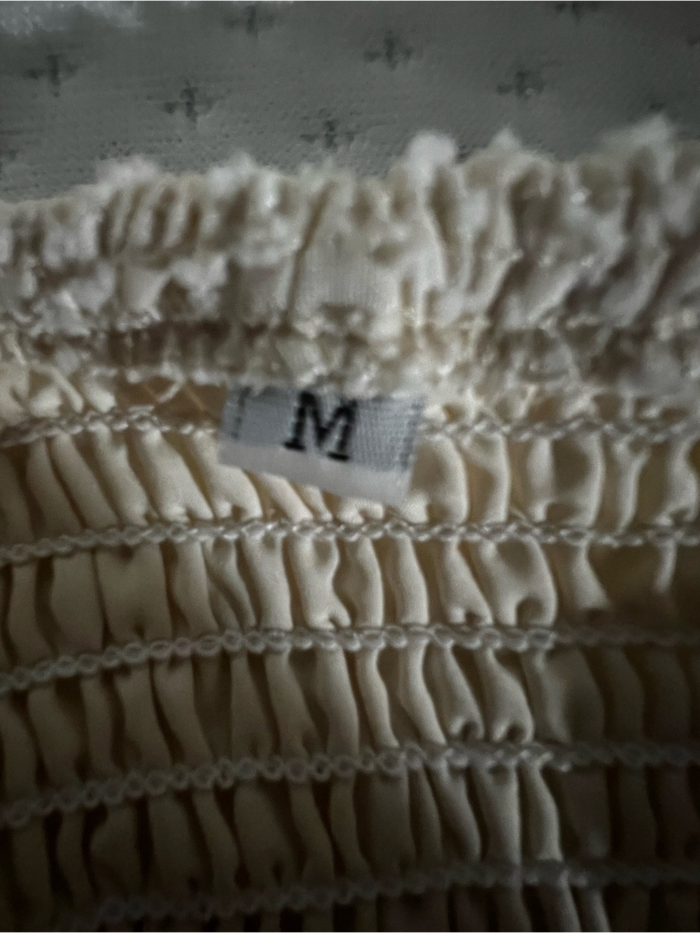 Cream Ladies Medium Summer Textured Puff-Sleeve Midi Dress - Picture 5 of 7
